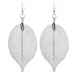 LOVBEAFAS 2024 mode mariage longues boucles d'oreilles filigrane trempé Unique naturel véritable feuille boucles d'oreilles pour les femmes bijoux fins cadeaux de fête 4