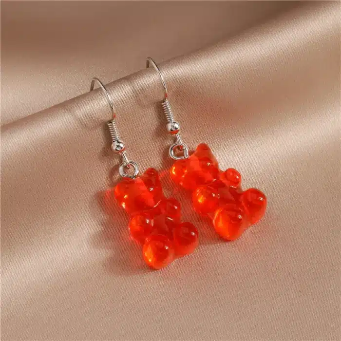 Boucles d'oreilles ours gommeux de dessin animé pour femmes, pendentif Animal, boucles d'oreilles pendantes, cadeaux de fête de vacances pour filles 45