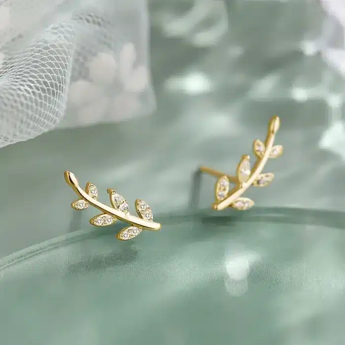 CAOSHI – boucles d'oreilles en forme de feuille pour femmes, bijoux fantaisie, en zircone brillante, Chic, accessoires de tous les jours, cadeau tendance 1