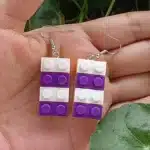 Mode blocs de construction colorés boucles d'oreilles pour les femmes mignon Hit couleur arc-en-ciel jouet brique goutte boucles d'oreilles cadeau 13