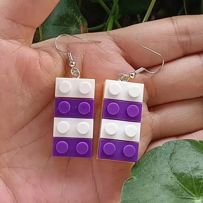 Mode blocs de construction colorés boucles d'oreilles pour les femmes mignon Hit couleur arc-en-ciel jouet brique goutte boucles d'oreilles cadeau 13