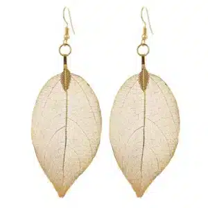 Boucle d'oreille feuille pendante