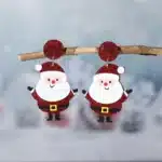 Boucles d'oreilles pendantes en forme de père noël, épaisses, scintillantes, Style mignon, adorables ornements d'oreille de noël 6