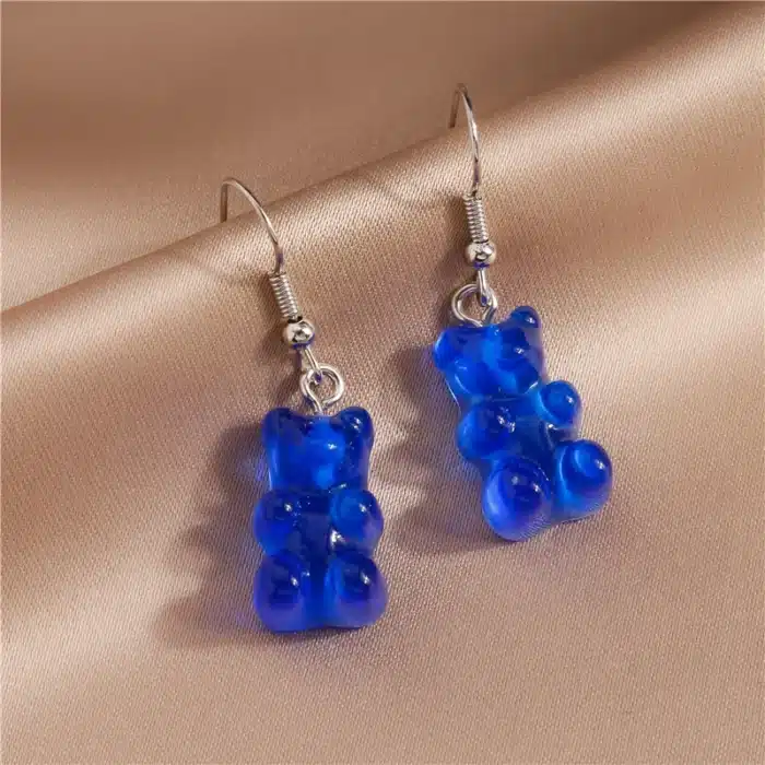 Boucles d'oreilles ours gommeux de dessin animé pour femmes, pendentif Animal, boucles d'oreilles pendantes, cadeaux de fête de vacances pour filles 47