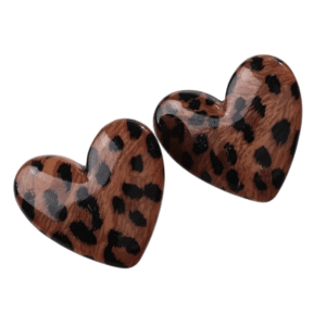 Boucle d'oreille coeur leopard