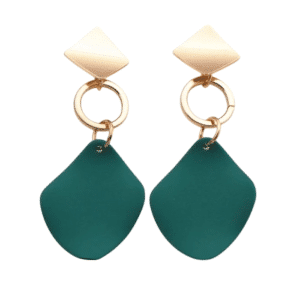 Boucle d'oreille bleu canard