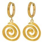 Boucle d'oreille pendante spirale