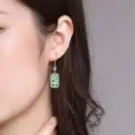 Boucles d'oreilles en Jade naturel de qualité A, Rose d'eau bleue, argent S925 incrusté de jadéite glacée, cadeaux personnalisés pour femmes, bijoux, livraison directe 5