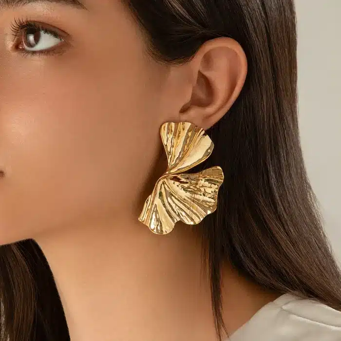 Ingemark – boucles d'oreilles exagérées en forme de grande feuille d'érable pour femmes, Punk, couleur or, pétale géométrique, Piercing, accessoires Y2K 2