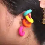 Boucles d'oreilles coréennes à Clip en acrylique pour femmes, colorées givrées, rondes et épaisses, Tube de déclaration, bijoux épais, nouvelle collection 42