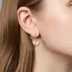 Boucles d'oreilles pendantes en argent regardé 925 pour femmes et filles, bijoux faits à la main, cuir chevelu Ginkgo Biloba, cadeaux d'anniversaire et de Noël, ami 4