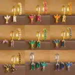3 pièces Vintage en acier inoxydable Huggie oreille Piercing boucles d'oreilles ensembles pour les femmes minuscule Unique pendentif carré boucles d'oreilles bijoux de mode 1