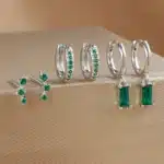 Ensemble de boucles d'oreilles créoles en Zircon pour femmes, 3 paires, petits Huggies exquis, en acier inoxydable, Unique, Cartilage, Piercing, bijoux 13