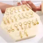 10 paires femmes Animal papillon coeur boucles d'oreilles ensemble rétro Simple à la mode polyvalent personnalisé C anneau boucle boucle d'oreille perles 1 3