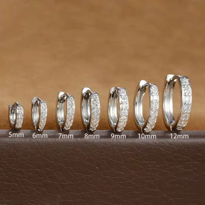 Boucles d'oreilles Huggie minimales en acier inoxydable, 1 paire, petit cristal de zircone, Helix fine, Tragus, Cartilage, bijoux de perçage 5