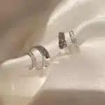 PONYKISS réel 925 en argent Sterling Zircon géométrique C boucles d'oreilles pour les femmes de mode fête mignon Bijoux fins Bijoux minimalistes 10