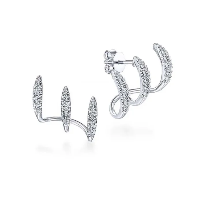 Boucles d'oreilles à griffes couleur argent pour femmes, exquises et brillantes, en Zircon CZ, tempérament, bijoux de mariage, 2024 7