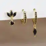 3 pièces mode cheval yeux pendentif Piercing boucles d'oreilles ensemble pour femmes en acier inoxydable Zircon clous d'oreille boucle d'oreille bijoux à la mode aretes 4