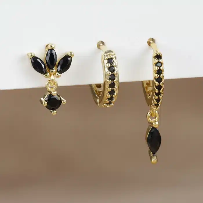 3 pièces mode cheval yeux pendentif Piercing boucles d'oreilles ensemble pour femmes en acier inoxydable Zircon clous d'oreille boucle d'oreille bijoux à la mode aretes 4