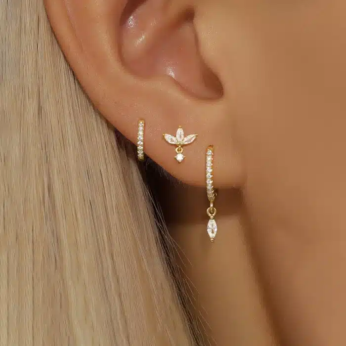 3 pièces mode cheval yeux pendentif Piercing boucles d'oreilles ensemble pour femmes en acier inoxydable Zircon clous d'oreille boucle d'oreille bijoux à la mode aretes 1