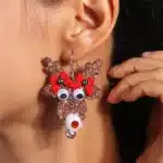 Aihua nouvelles boucles d'oreilles de noël pour femmes créatif cerf wapiti bonhomme de neige flocon de neige arbre de noël boucle d'oreille nouvel an fête bijoux cadeaux 3