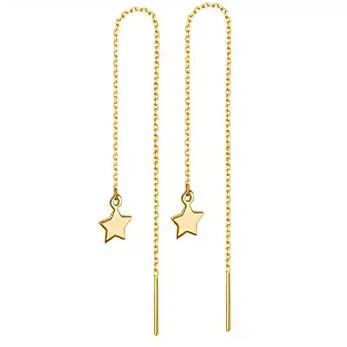 Boucle d'oreille chaine acier inoxydable