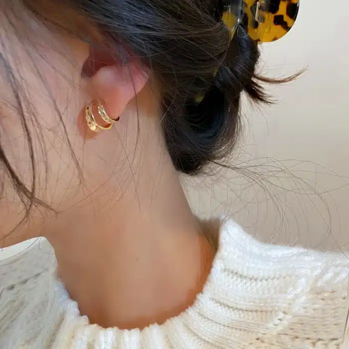 PONYKISS réel 925 en argent Sterling Zircon géométrique C boucles d'oreilles pour les femmes de mode fête mignon Bijoux fins Bijoux minimalistes 3