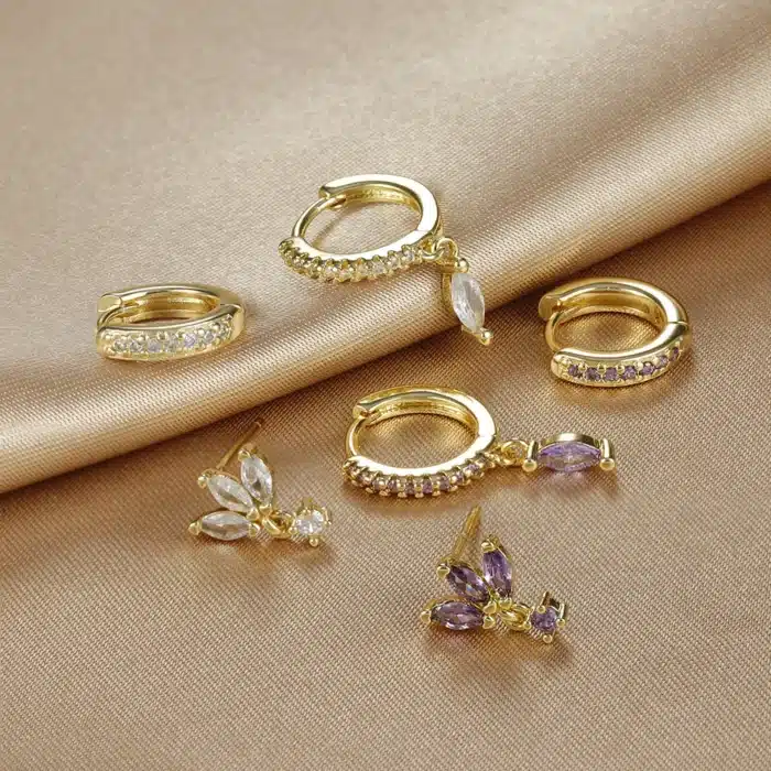 3 pièces mode cheval yeux pendentif Piercing boucles d'oreilles ensemble pour femmes en acier inoxydable Zircon clous d'oreille boucle d'oreille bijoux à la mode aretes 5