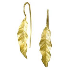 Boucle d'oreille feuille or