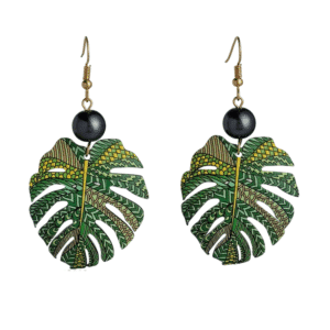 Boucle d'oreille feuille tropicale