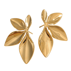Boucles d'oreilles feuilles dorées