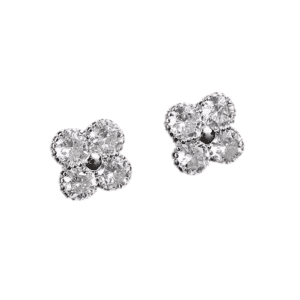 Boucles d'oreilles fleur argent
