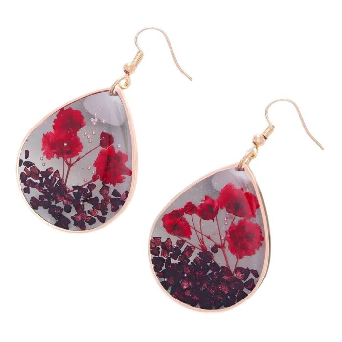 Boucles d'oreilles fleurs naturelles