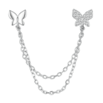 Boucle d'oreille 2 trous argent