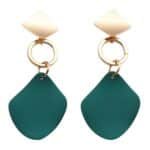 Boucle d'oreille bleu canard
