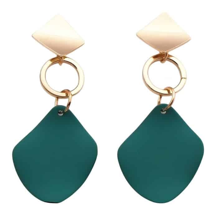 Boucle d'oreille bleu canard