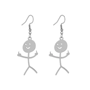 Boucle d'oreille bonhomme doigt d'honneur