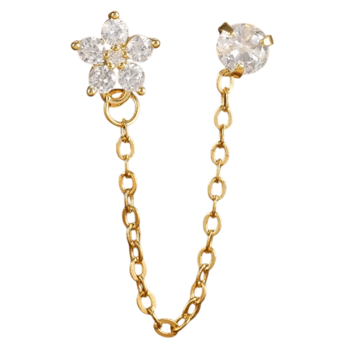 Boucle d'oreille chaine 2 trous