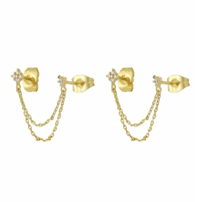 Boucle d'oreille chaine 2 trous