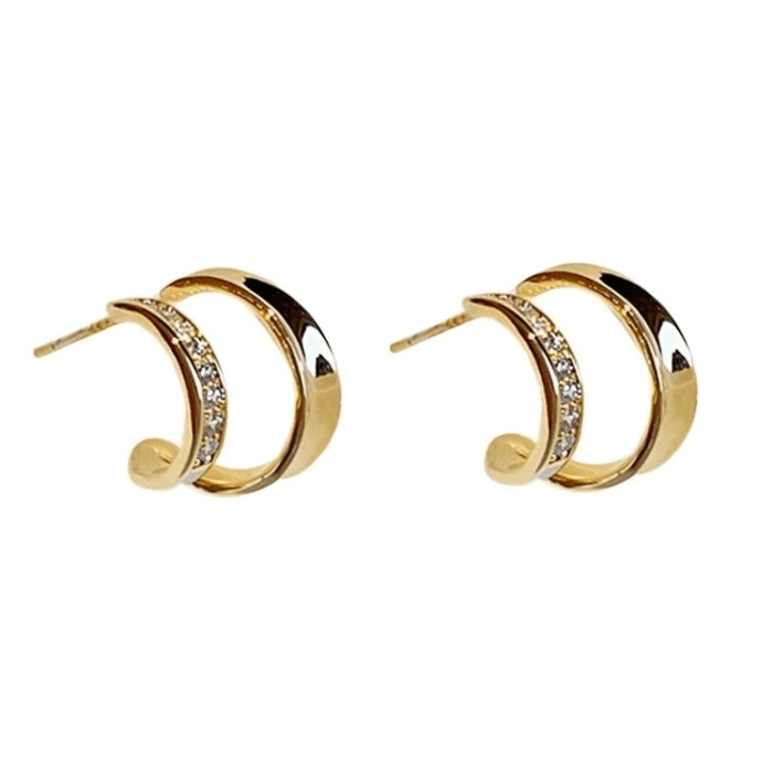 Boucle d'oreille effet 2 trous