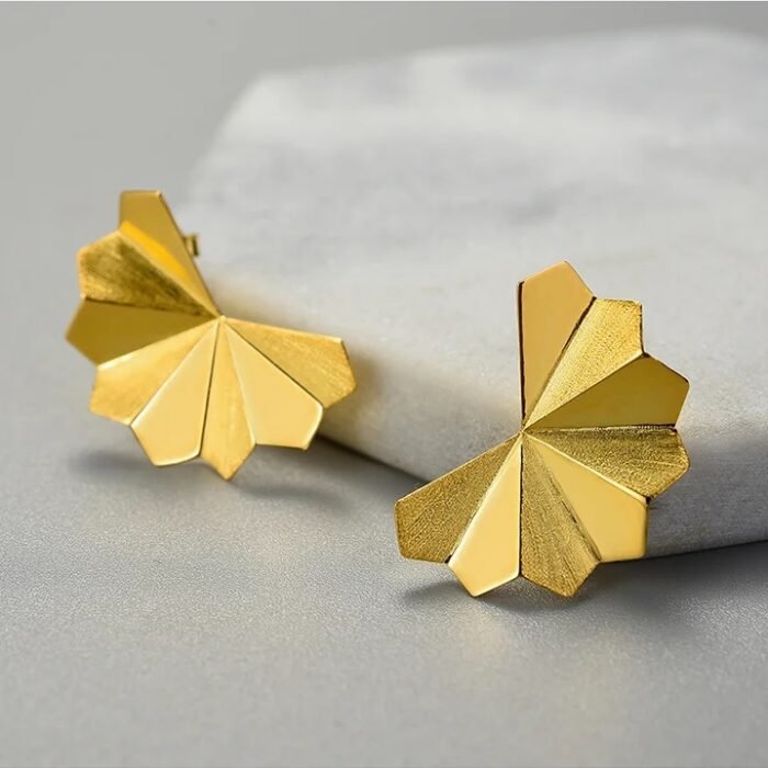 Boucle d'oreille eventail or