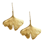 Boucle d'oreille feuille de ginkgo