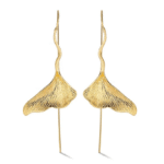Boucle d'oreille feuille ginkgo or