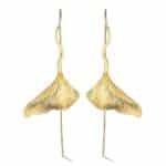 Boucle d'oreille feuille ginkgo or