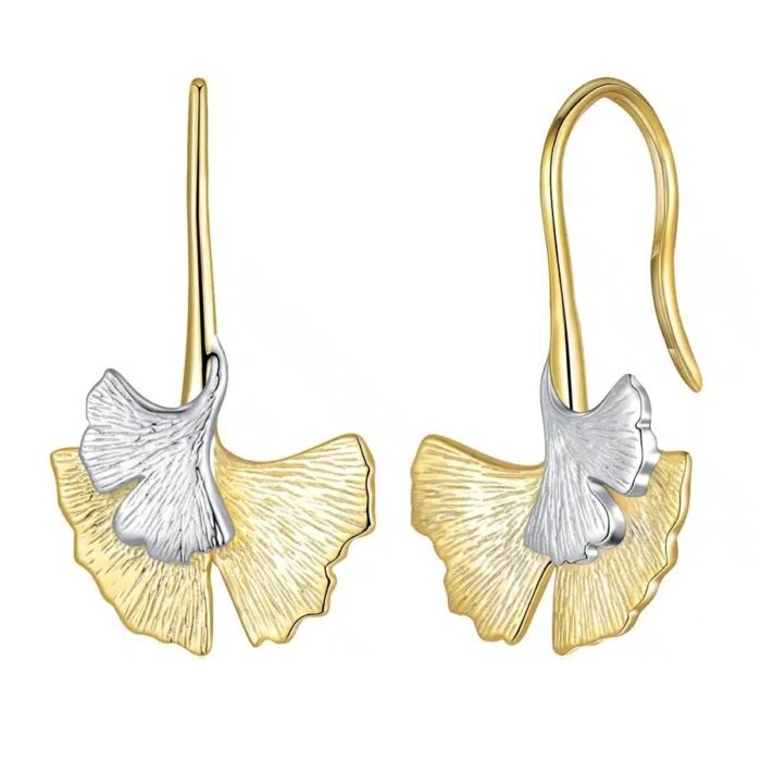 Boucles d'oreilles ginkgo argent