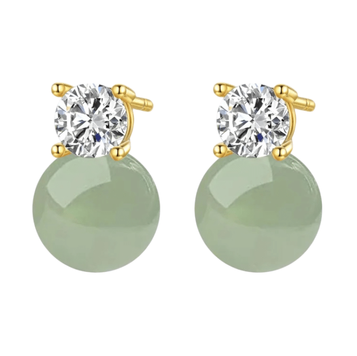 Boucles d'oreilles en jade véritable
