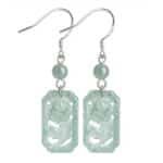 Boucle d'oreille pendante jade