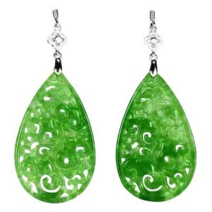 Boucle d'oreille en jade vert