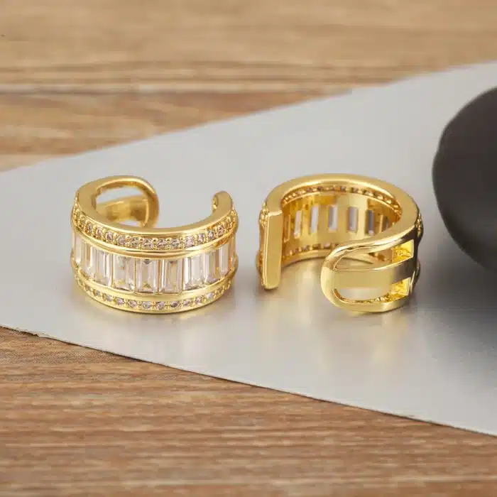 Nidin nouveauté papillon/étoile forme Fine sans piercing pince boucles d'oreilles pour les femmes unique multicouche brillant Zircon oreille manchette bijoux 4