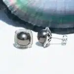 AnuJewel 9-10mm boucles d'oreilles en perles de tahiti naturelles avec Cer S925 en argent Sterling haute brillance boucles d'oreilles en perles d'eau de mer pour femme 2